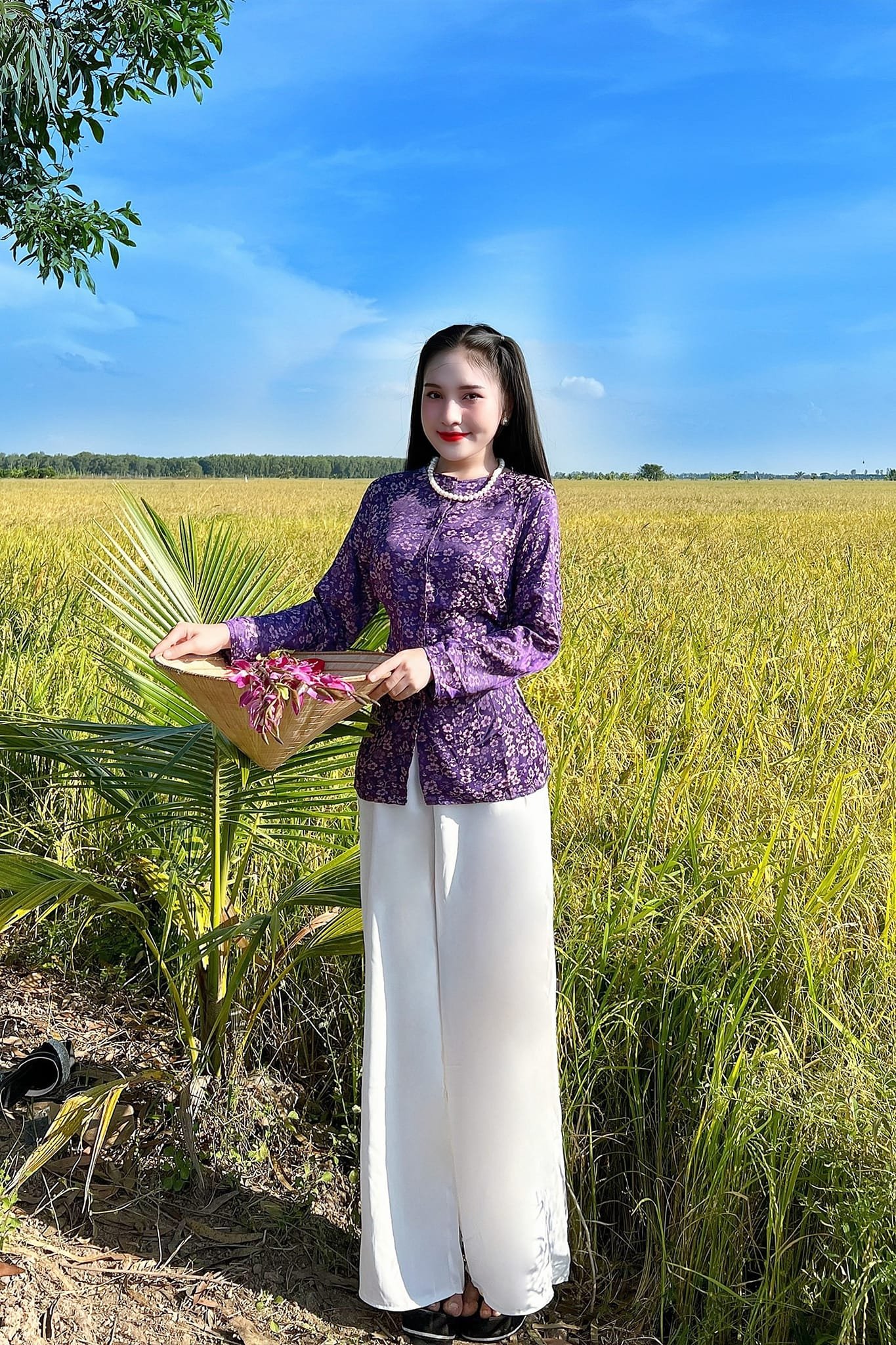 [BIGSIZE] SET ĐỒ LAM ÁO BÀ BA LỤA TẰM GÂN HOA FREESIZE DƯỚI 70KG