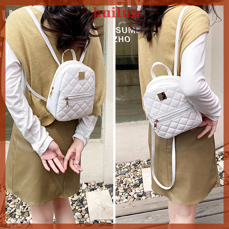 huilun Pu Leather Mini Women Backpack Multi Function Pack School Backpack Shoulder Bags Small Ladies Casual Daypack Rucksack