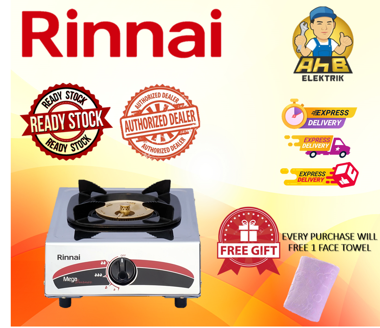 TTSRinnai Single Burner Double Ring Burner Gas Stove RI511M Lazada