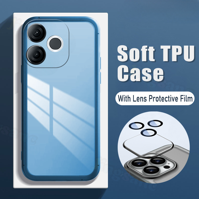 New Phone case itel A80 Back cover Camera Protection Semi Transparent Soft Silicone Shockproof with Lens Protector Films For itel A80 A70 A50 A80 case.