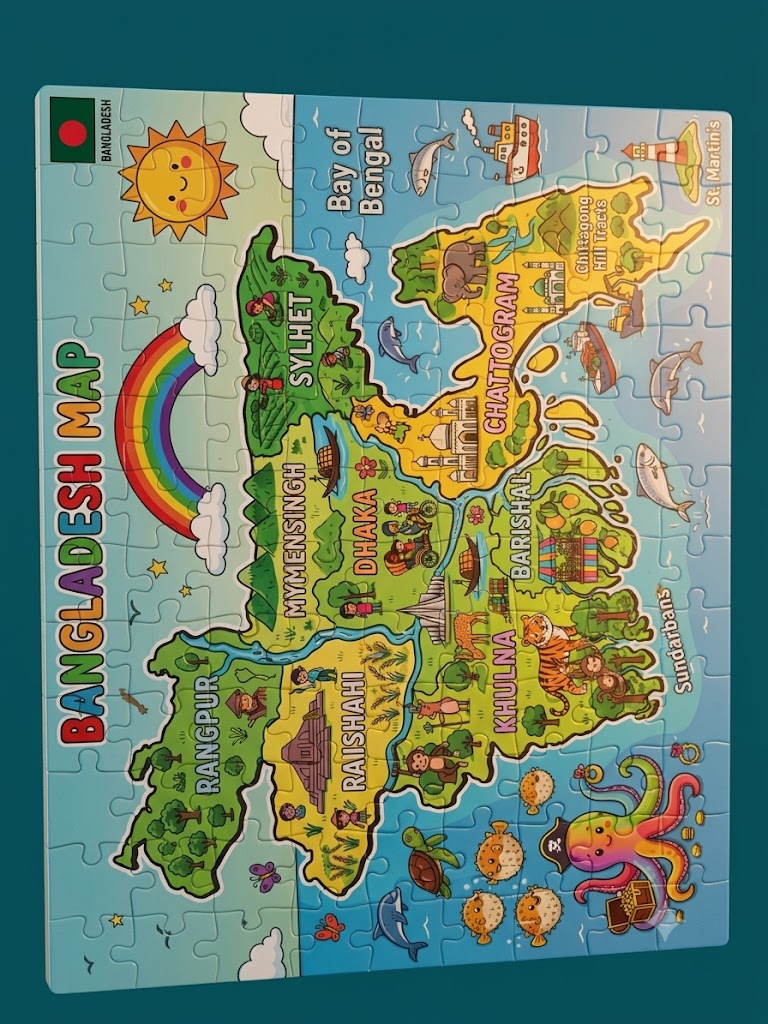 108 Pieces Jigsaw Puzzle Large Size 13x10.5 Inch Educational Learning Material & Toy.