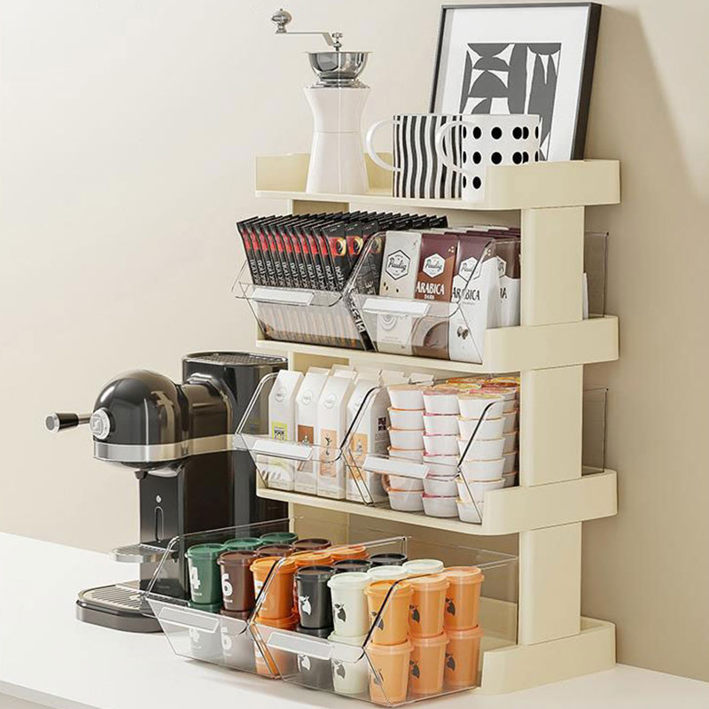Tea bag storage box wall-mounted snack tea capsule coffee bar organizer cup cup holder multi-functional storage rack