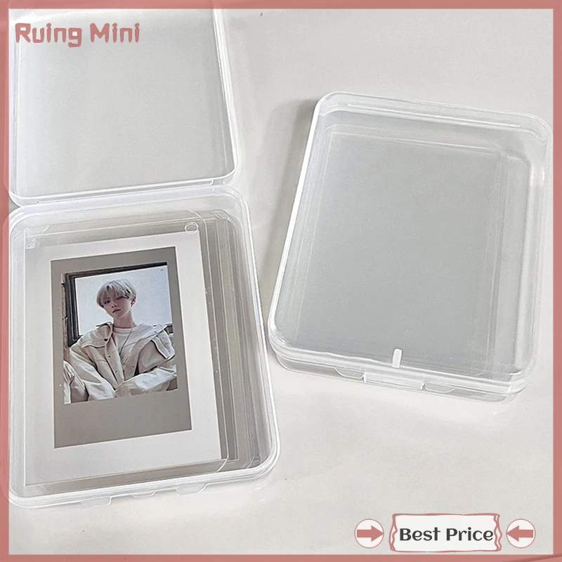 Ruing INS Transparent Plastic Storage Box Photocards Small Card Storage Box Desk Organizer Box Classification Box Stationery Box