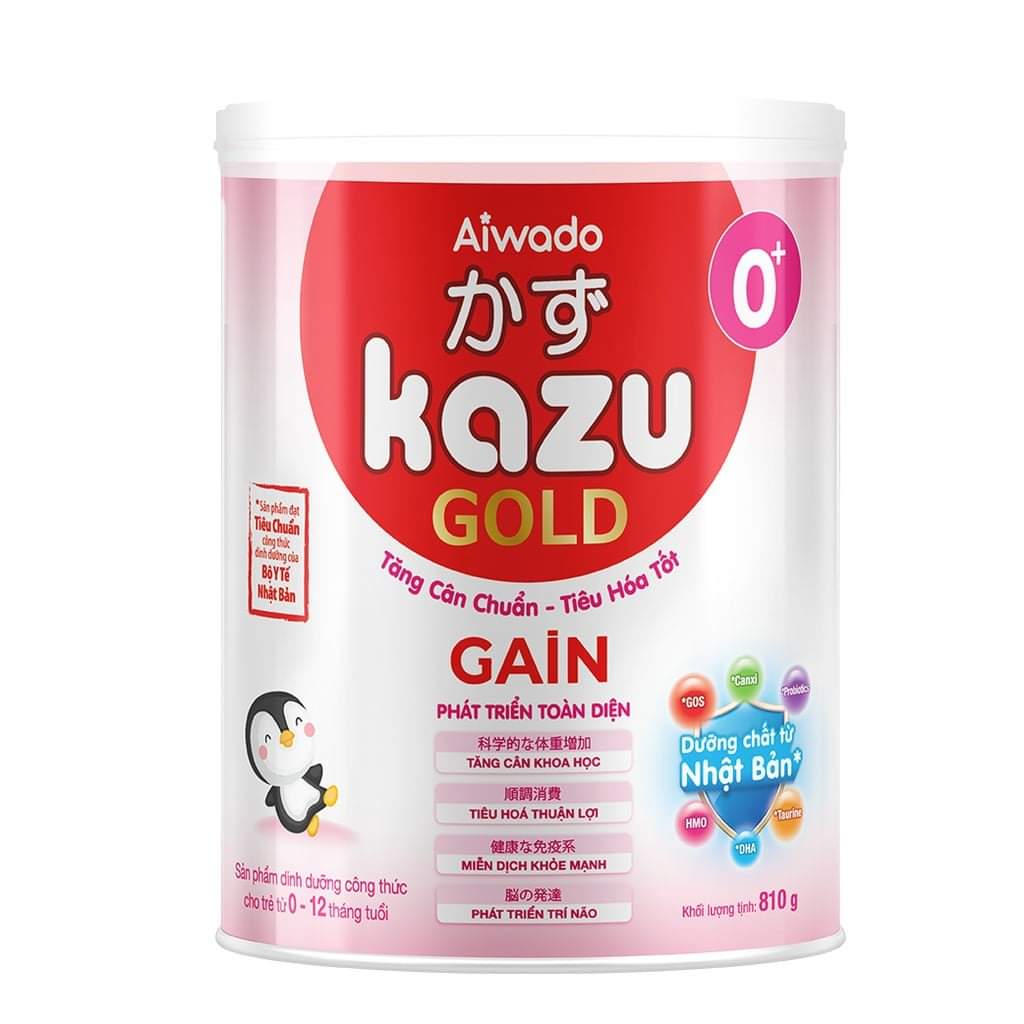 Sữa bột Kazu Gold Gain 0+, 1+, 2+ 810g