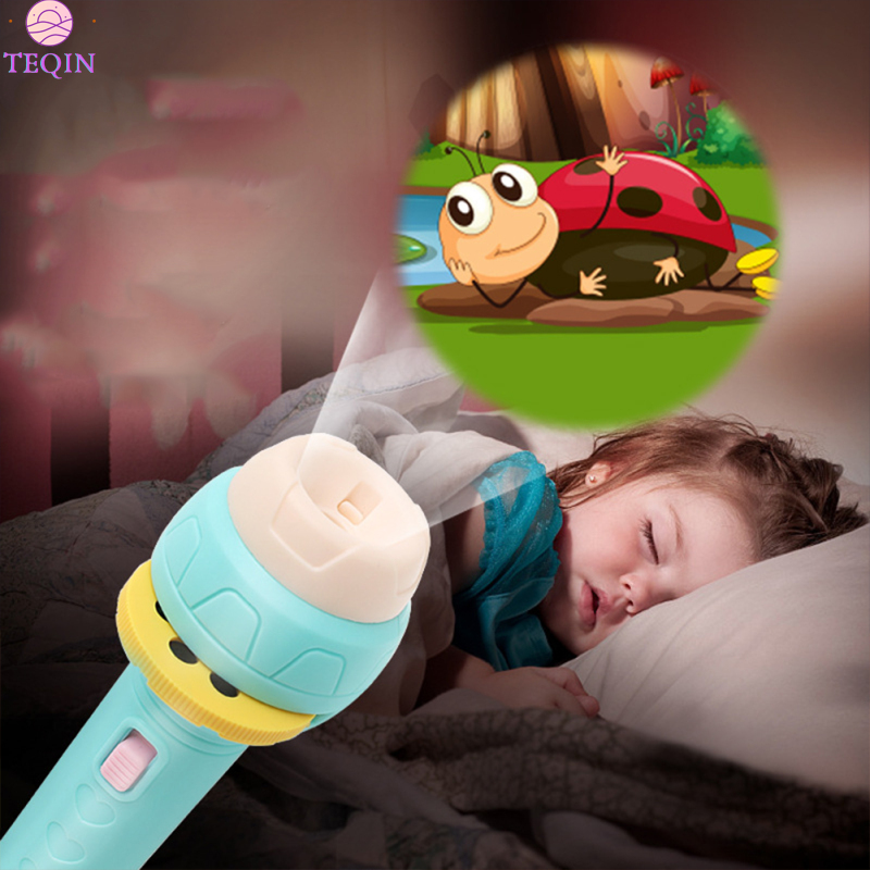TEQIN IN stock Cognitive Projector Flashlight 56 Kinds Animal Pattern Projection Luminous Education Toys