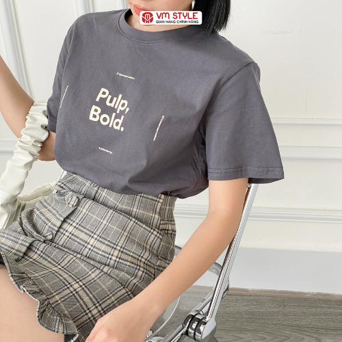 Áo thun tay ngắn unisex VM STYLE in chữ Pulp Bold áo phông form rộng thời trang ulzzang Hàn Quốc 22TU02GT2101