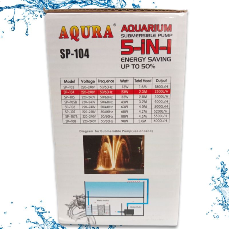 AQURA 5IN1 SP 104 Pompa aquarium kolam hidroponik