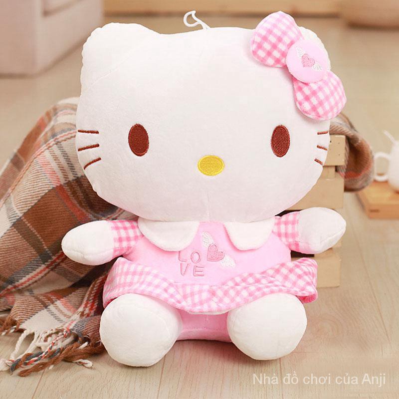 Mèo Hello Kitty nhồi bông 4 kích cỡ màu hồng xinh xắn làm quà tặng