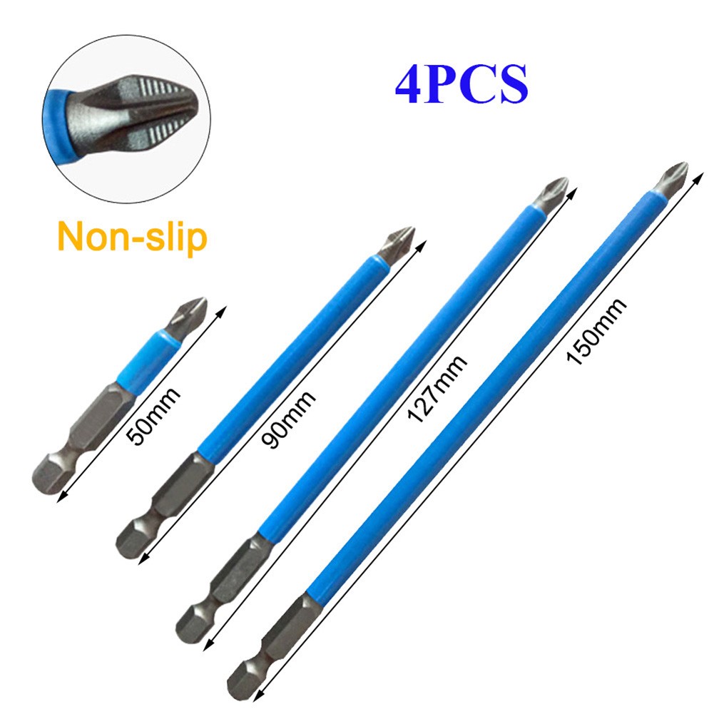 4pcs Non-Slip Screwdriver Bit 50mm90mm127mm150mm For Wind Batch Hand Drill Charging Screwdriver