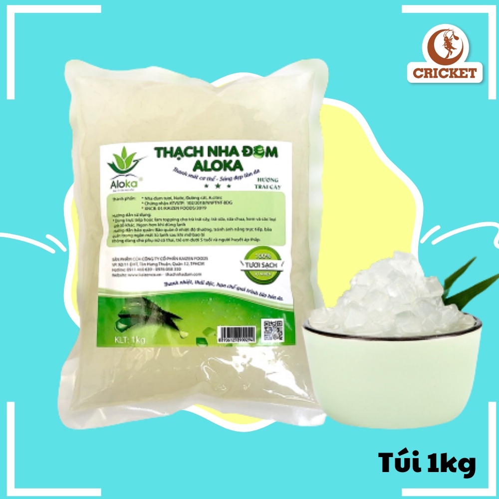Thạch Nha Đam Aloka Túi 1kg - Giòn, thơm, An toàn cho người dùng.