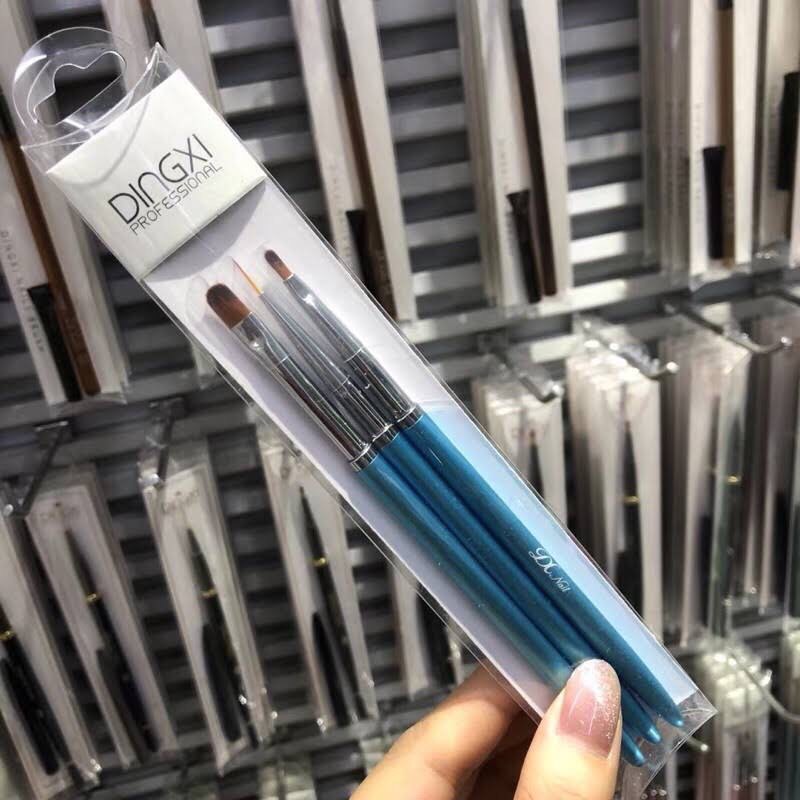 Bộ cọ 3 cây Dingxi [ cọ vẽ nét - cọ hoa cúc - cọ đắp gel ]