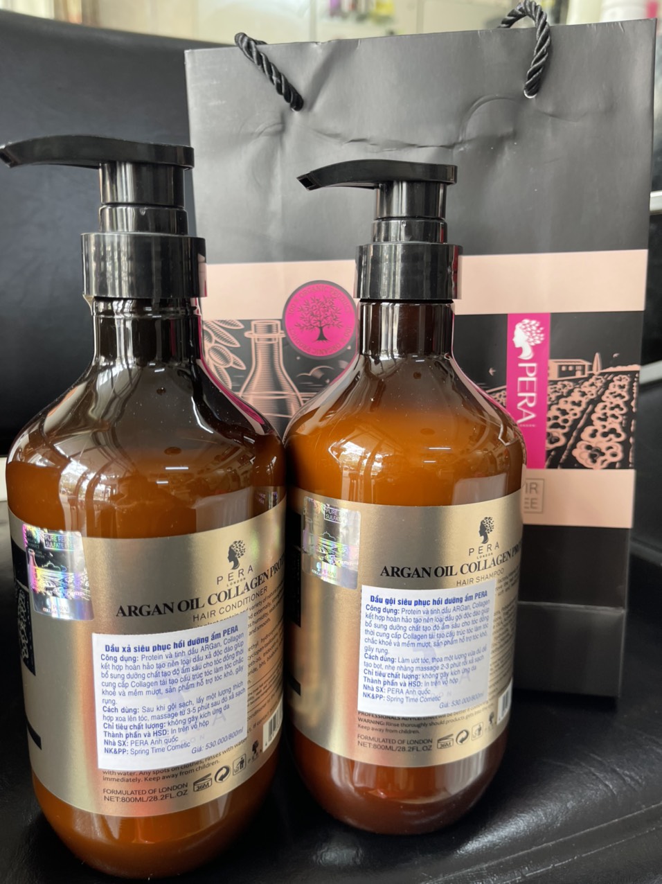 Cặp Gội Xả Pera Argan Oil 800ml x2