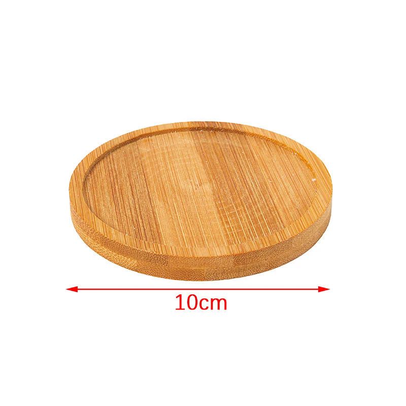 1Pc Bamboo Tray Bonsai Holder Round Plant Stand For Succulent Pot Wood Flower Pot Holder Garden Tools