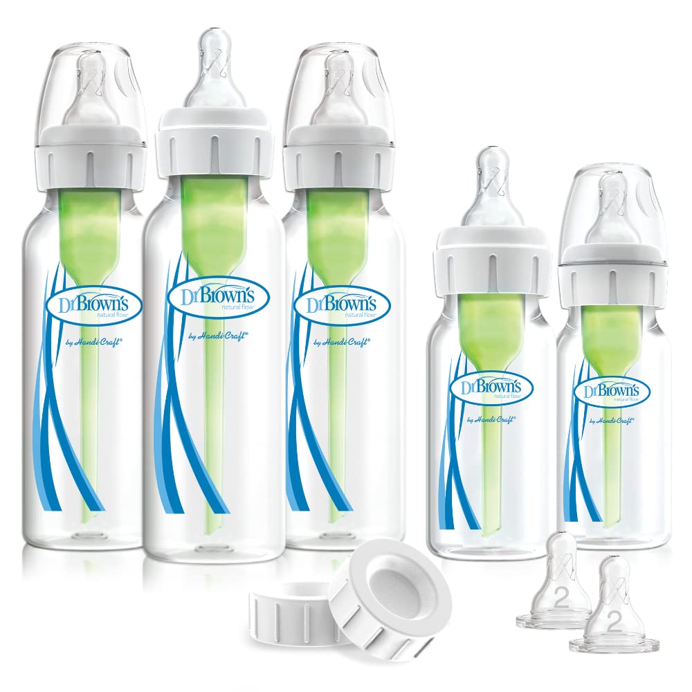 Set 5 bình sữa Dr Brown Options cổ hẹp 120ml, 250ml