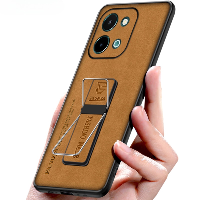 For VIVO Y28 Y28S Phone Case Fluff Luxury Sheepskin Silicone Soft TPU Anti-knock Kickstand for Vivo Y28S Y28 Cover casing HP.