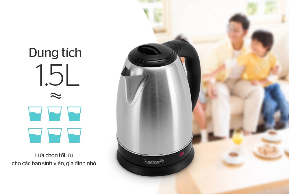 Ấm đun siêu tốc Sunhouse 1,5L SHD1057