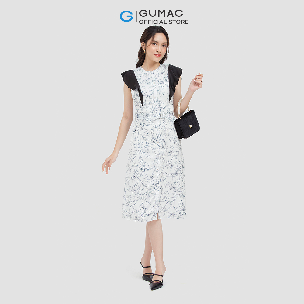 Đầm sơ mi nứ GUMAC DC05087 phối bèo