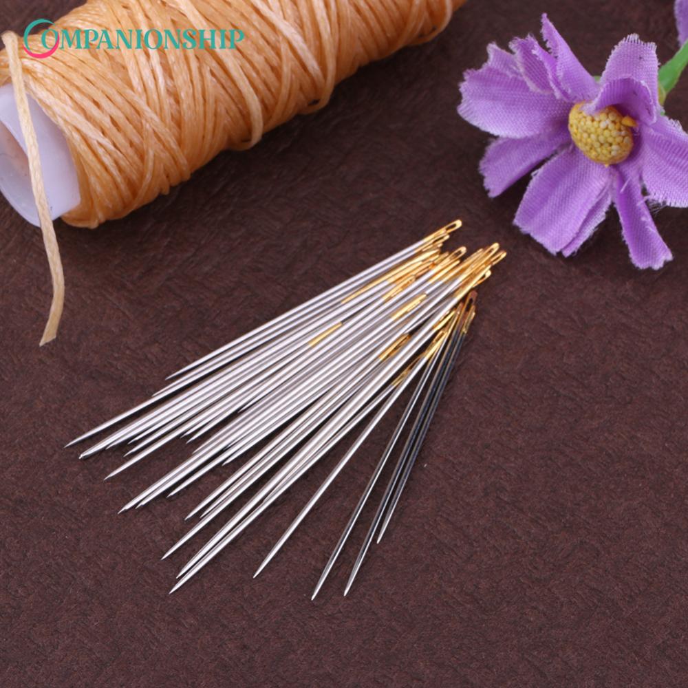 16pcs Heavy Duty Hand Sewing Needles Set Silver Metal Large Eye Needles DIY Assorted Sizes for Upholstery for Carpet Leather Canvas Repair