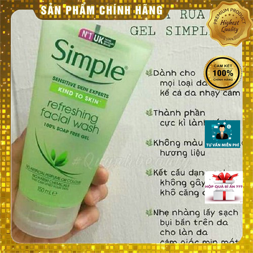 Sữa rửa mặt simple dạng gel mới với chiết xuất hoàn toàn từ thiên nhiên nuôi dưỡng và chăm sóc cho mọi loại da