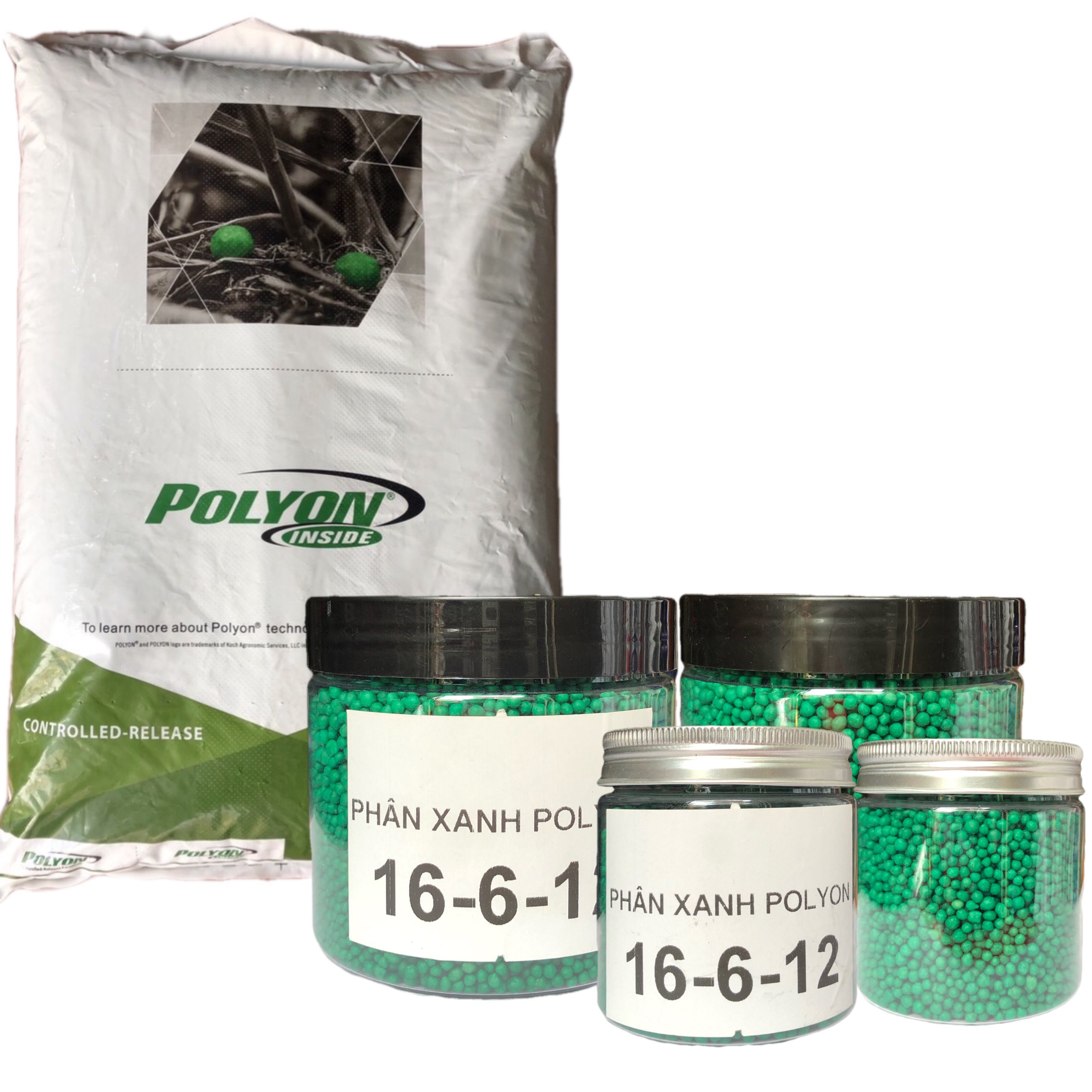 Phân tan chậm mỹ polyon hạt xanh - hũ 500g-200g