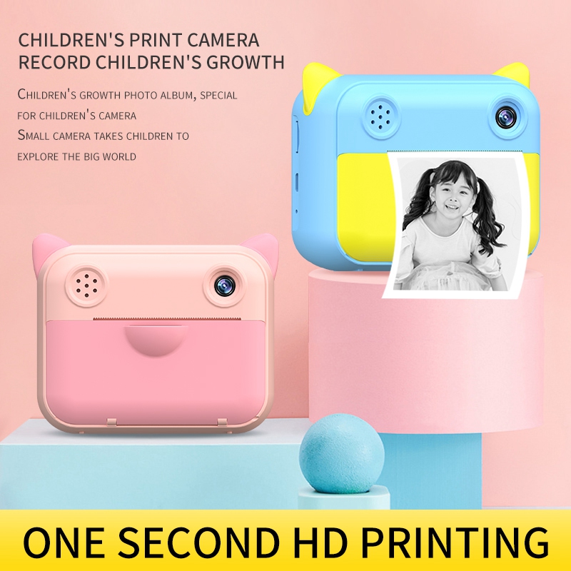 1080P HD Instant Print Camera with Thermal Photo Paper Digital Video Camera Best Birthday Gift for Kids