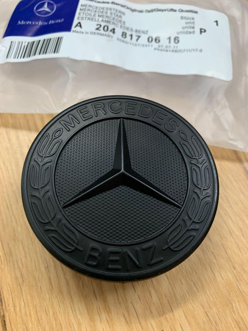 thumbnail image 2 of 57mm Black AMG Hood Emblem – Fits Mercedes C, E, CLK, S Class – Front Decorative Badge 2 of 6