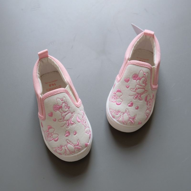 Disney gp1 giày lười vải canvas đế bằng chống trượt in hình chuột mickey cho bé pg1