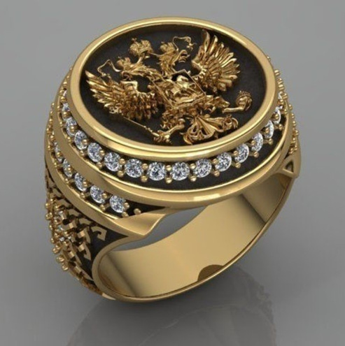 【Innovative design】temu retro gold eagle with diamond ring wind ...