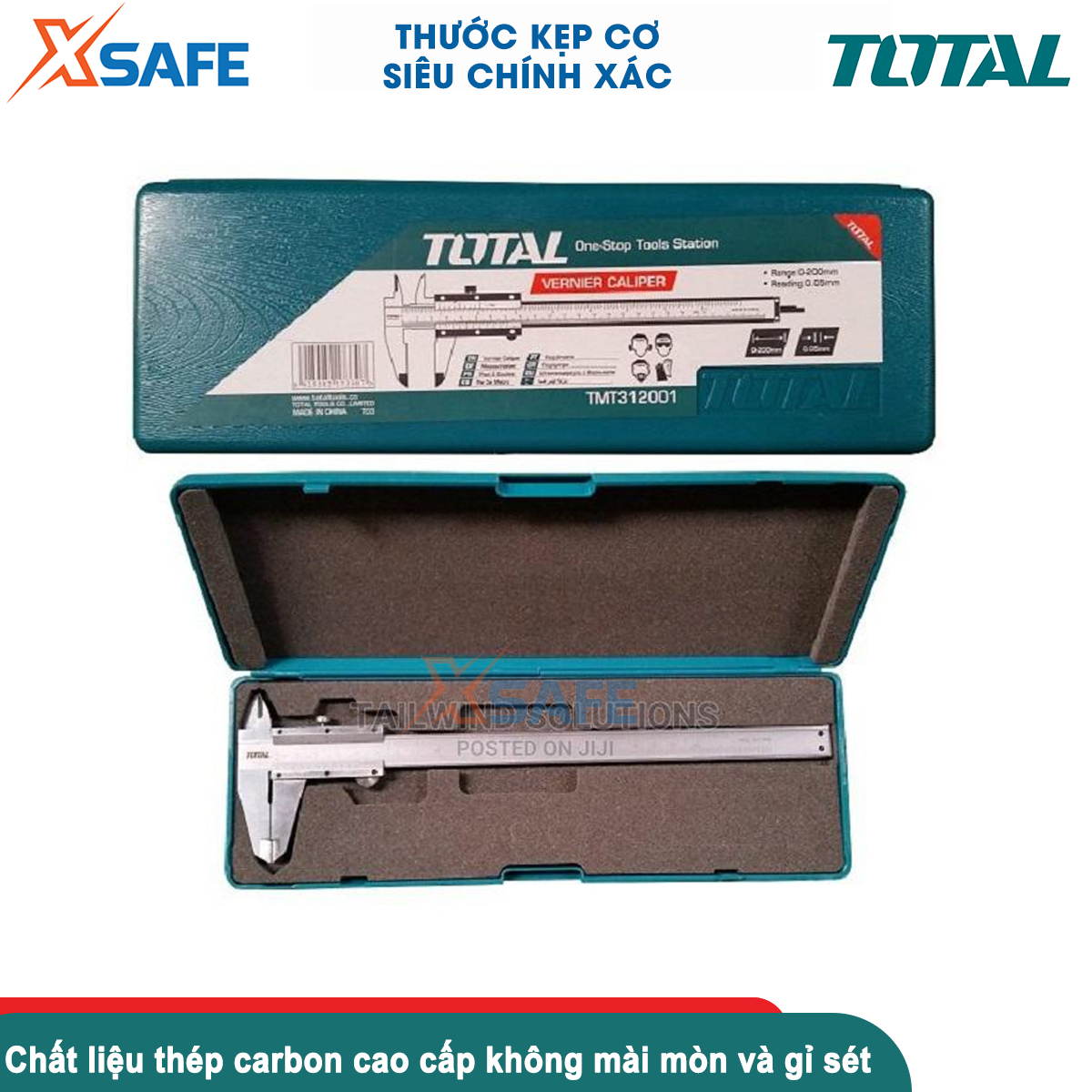 Thước kẹp cơ TOTAL 150mm-200mm, thước cặp phạm vi đo 0-150mm / 0-200mm chất liệu thép carbon, độ chính xác cao
