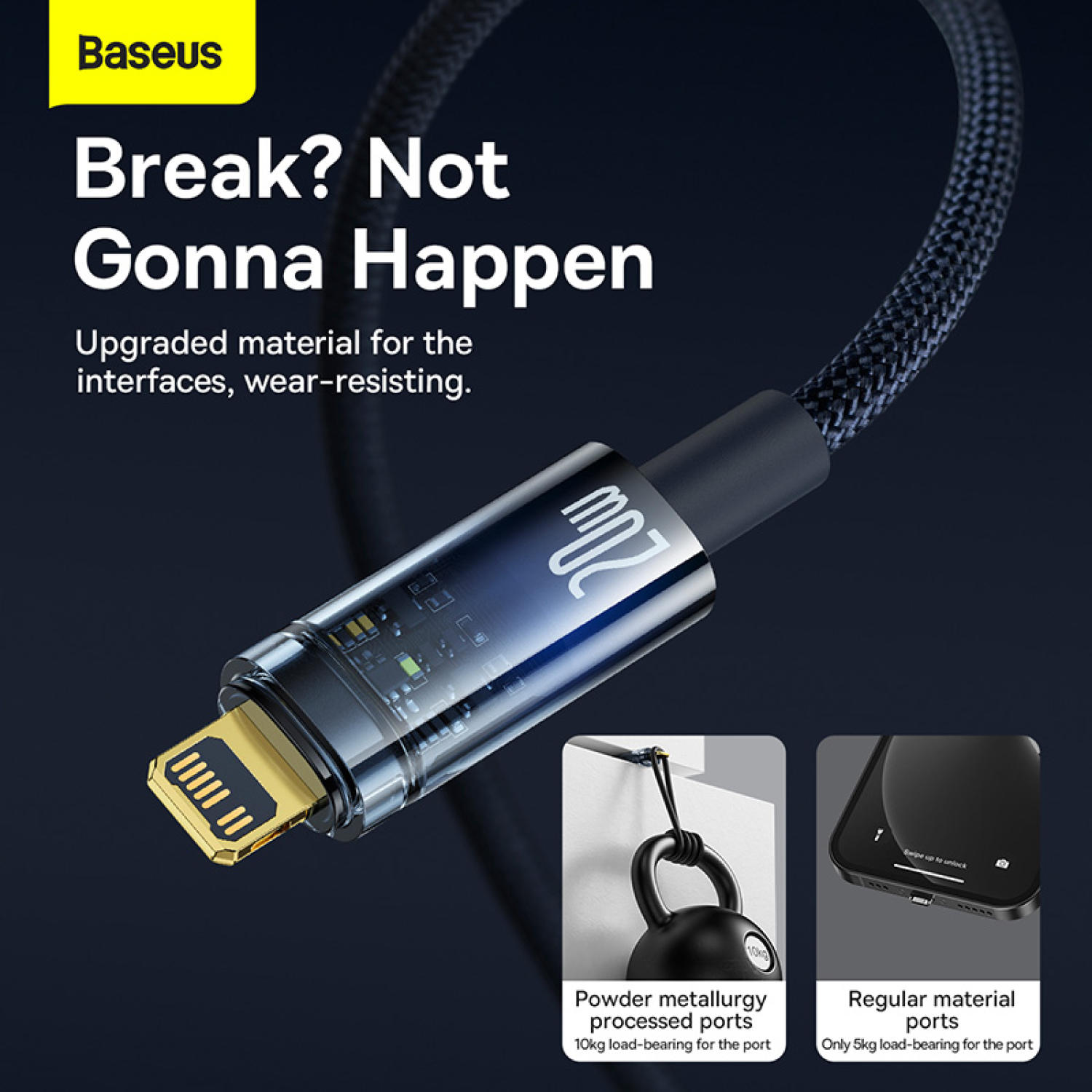 Cáp sạc nhanh Baseus Explorer Series Auto Power-Off Fast Charging Data Cable Type-C to IP 20W