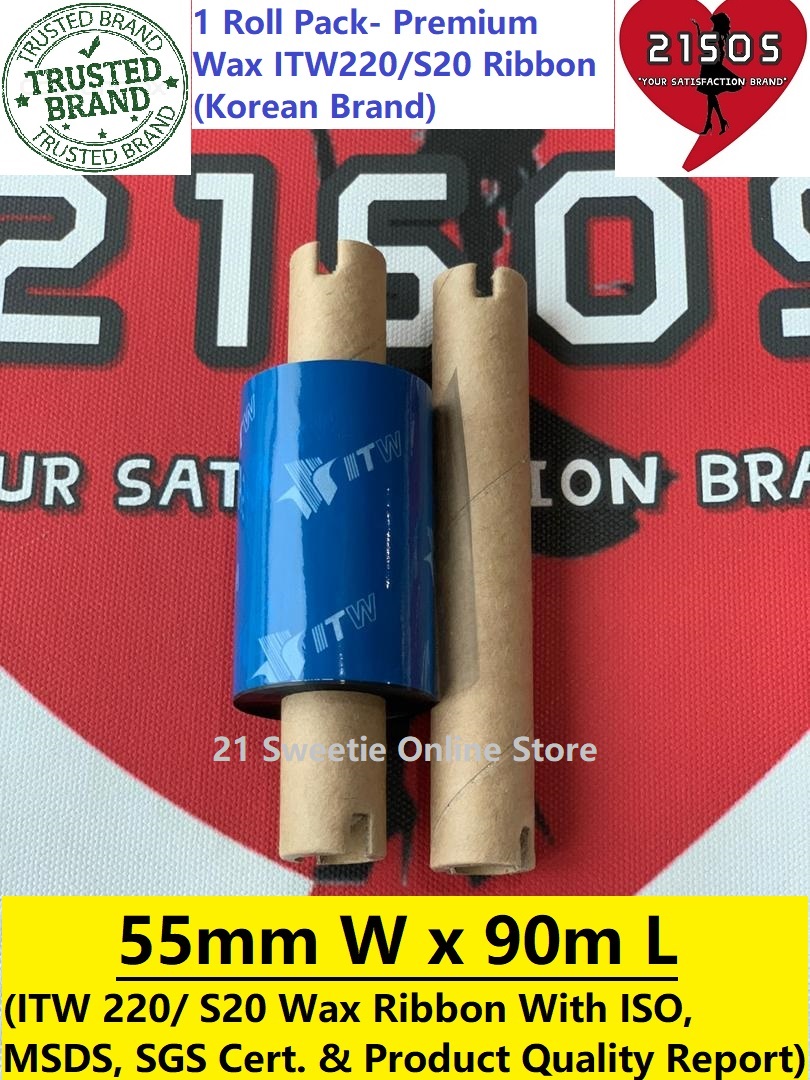 [ALL WAX] Premium ITW B220 S20 Wax Ribbon Customised & Combined Sizes ...