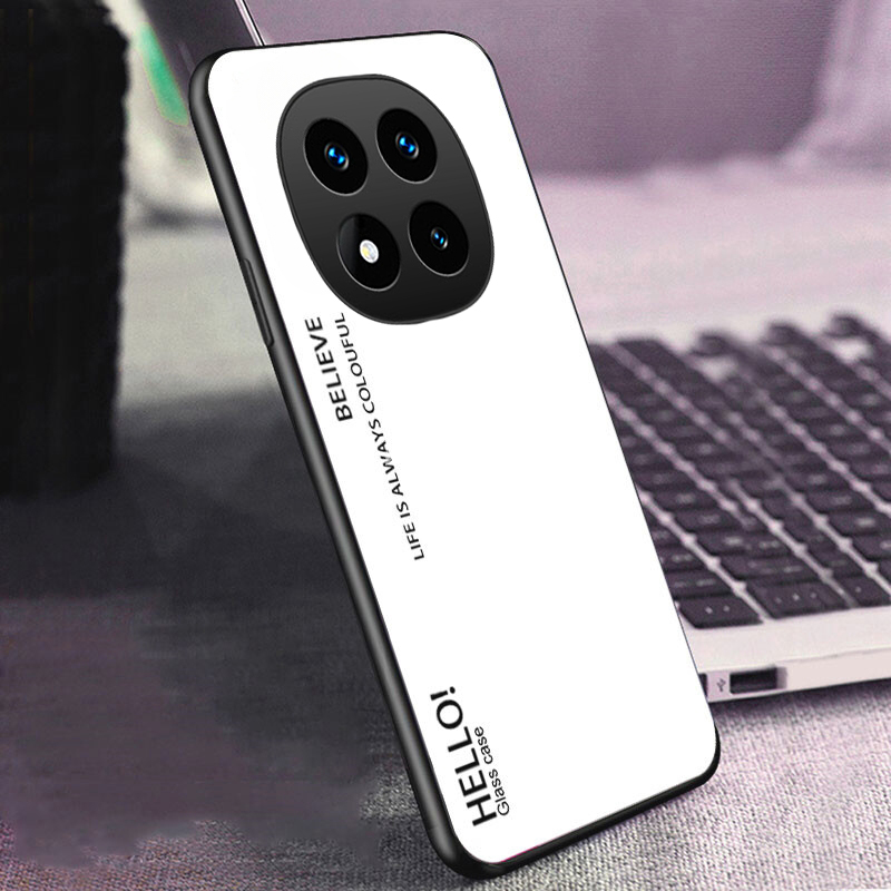 Phone case Xiaomi Poco X7 Pro Gradient Mirror Tempered Glass Protector Hard Back Cover Poco X7 Case.