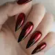 24Pcs Long Wine Red Fake Nails with Glue DIY Art Design False Nails Wearable Artificial Nails New 2025. 