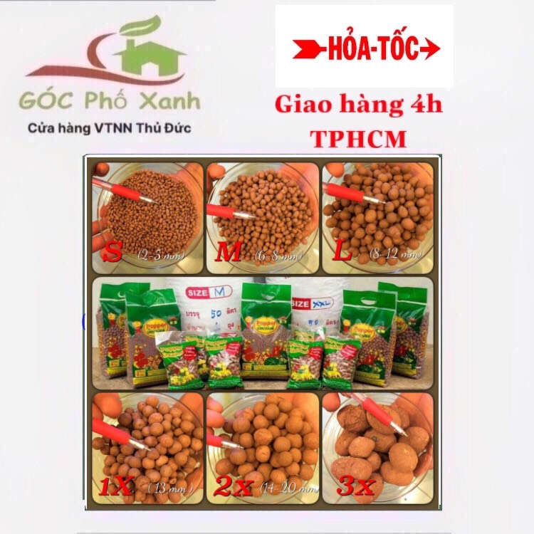 Viên đất nung trồng sen đá Thái Lan  Gói 1 lít