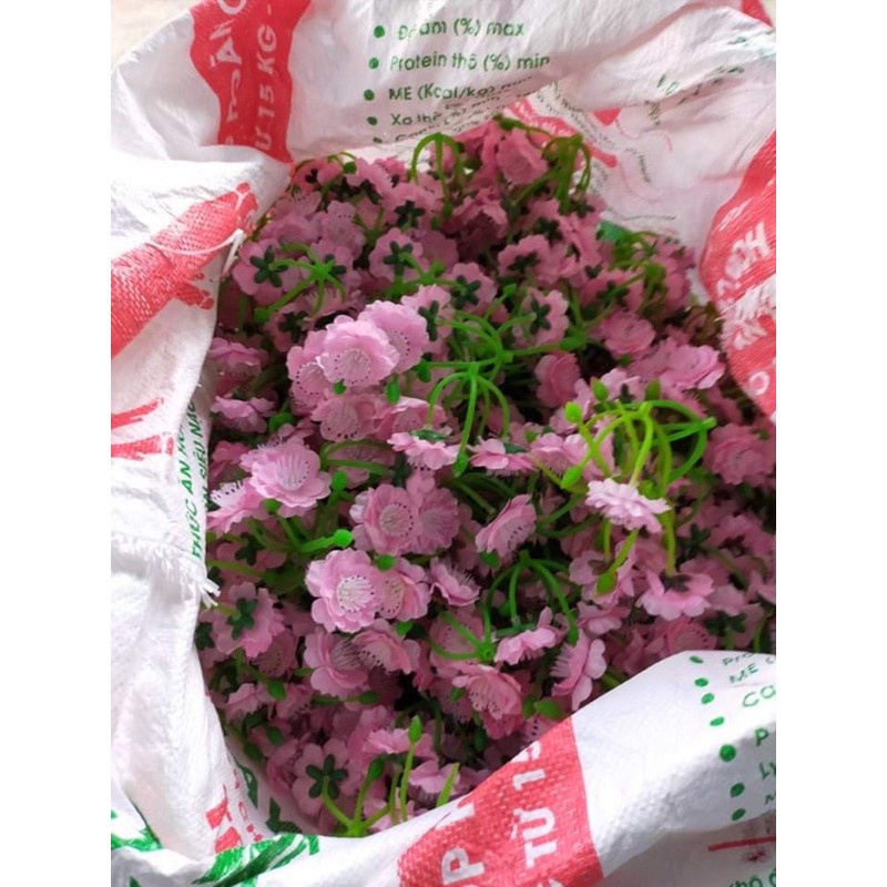 Hoa đào giả 1kg trang trí tết hoa đào rời hoa mai giả MinMun1618 hoa rời