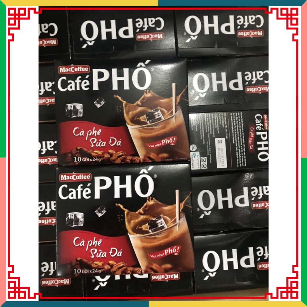 Cà phê Phố Sữa Đá hộp 10 gói x 24g