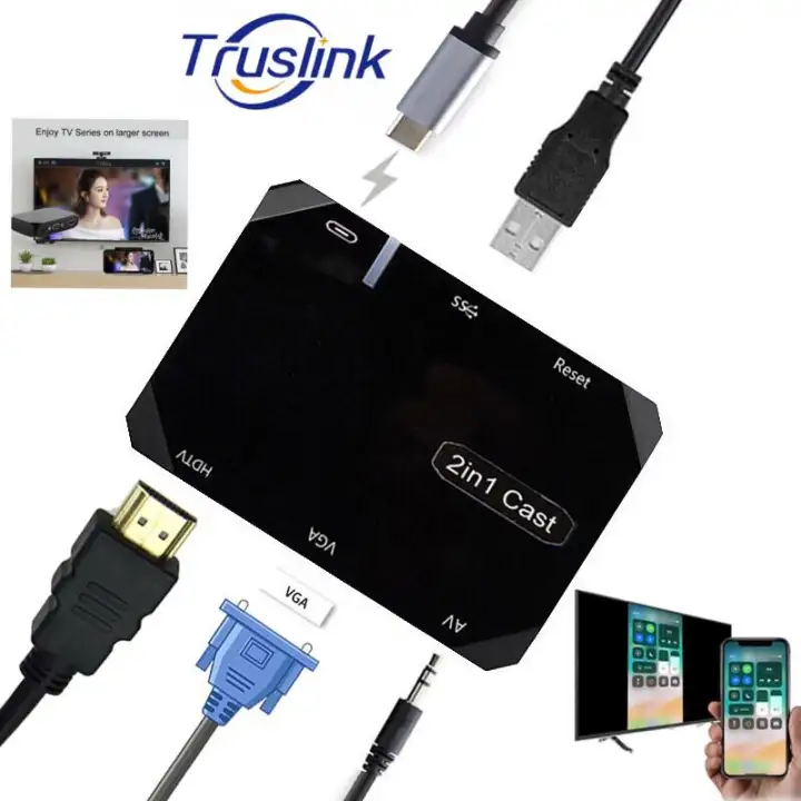 Sg Seller Truslink 2 In 1 Wireless Or Wired Screen Mirroring Miracast 1080p Hdmi Cable Hd