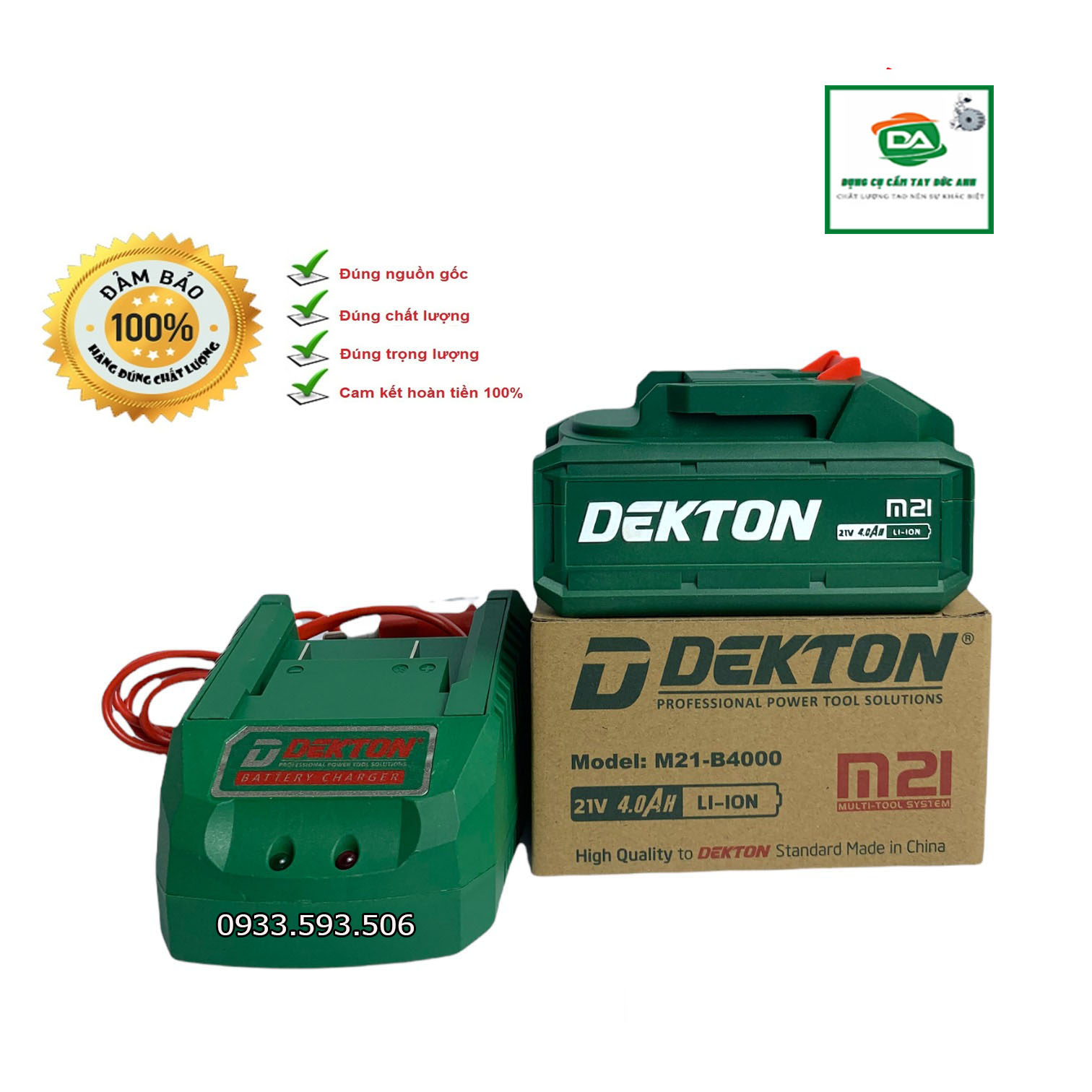 Đế sạc+Pin DEKTON M21 chân pin phổ thông