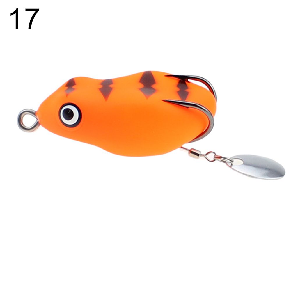 WUXU Artificial Fishing Tackle Floating Topwater Double Hooks Bass Lures  Frog Lure Fishing Lures Thunder Frog Swimbaits