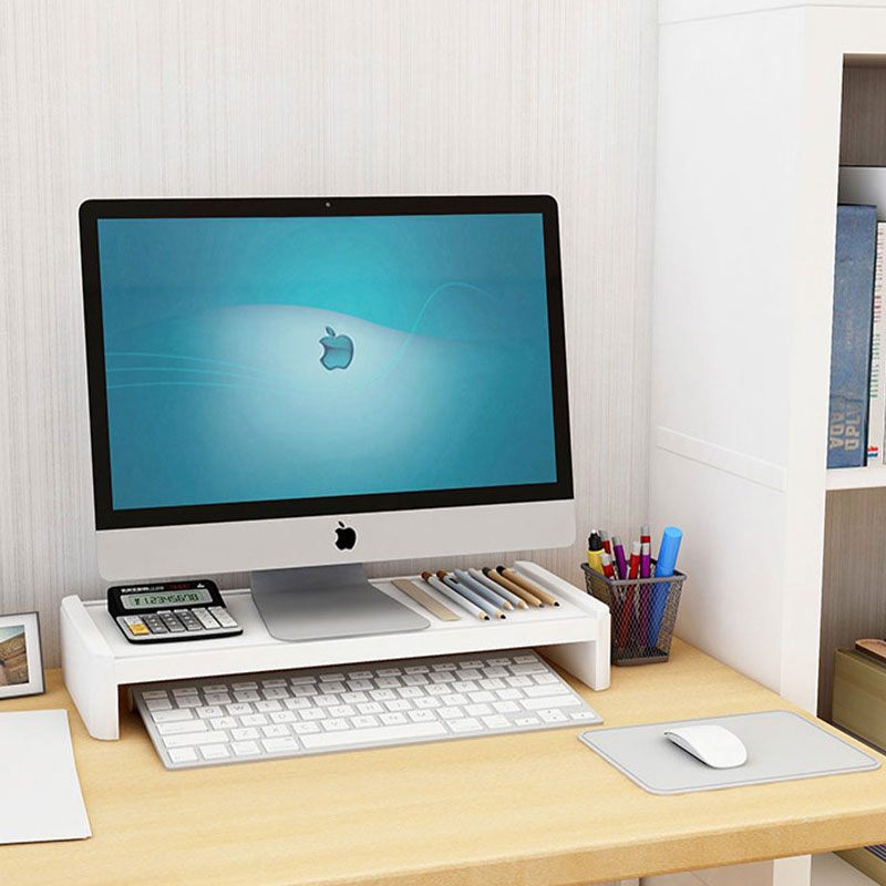 Desktop computer monitor, elevated office, desktop storage box, neck guard, screen, drawer shelf
