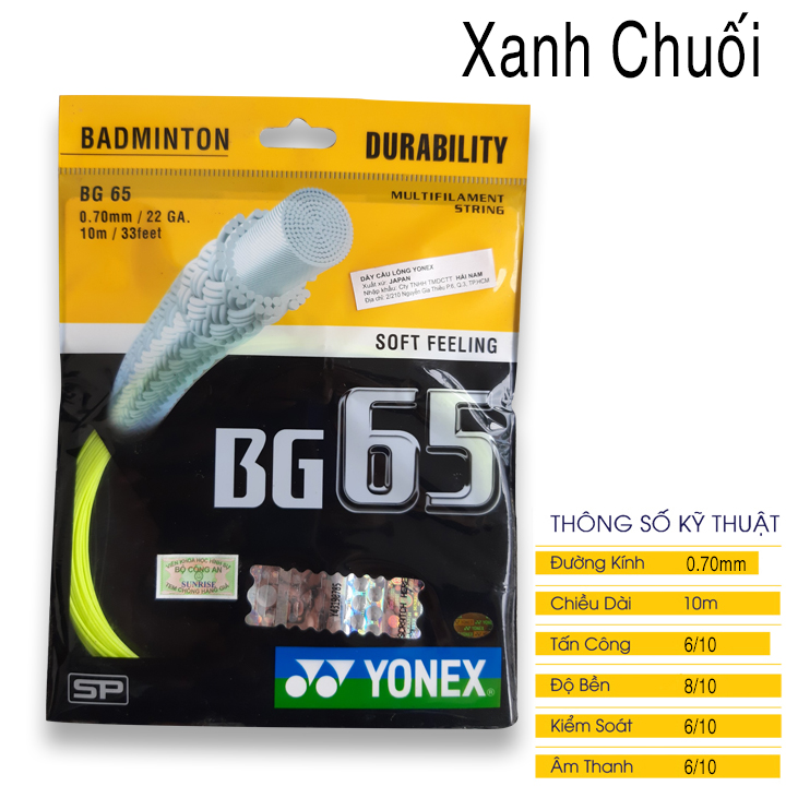 Dây đan vợt cầu lông Yonex BG65 1 bộ [FreeShip] [Ảnh thật] [Chính hãng]