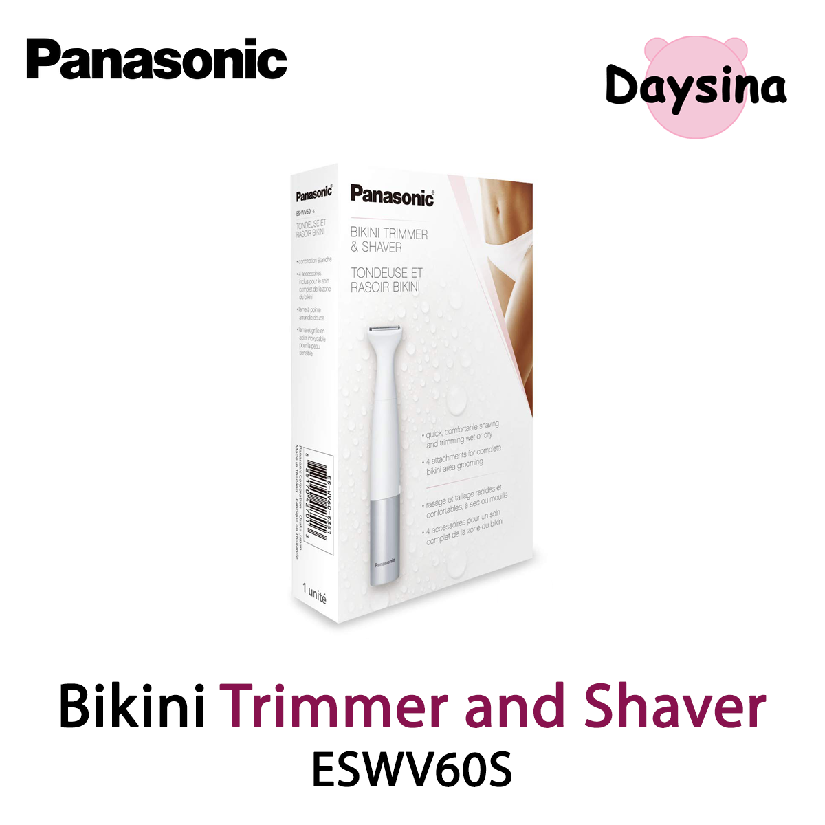 Panasonic Bikini Trimmer and Shaver for Women ESWV60S, with 4