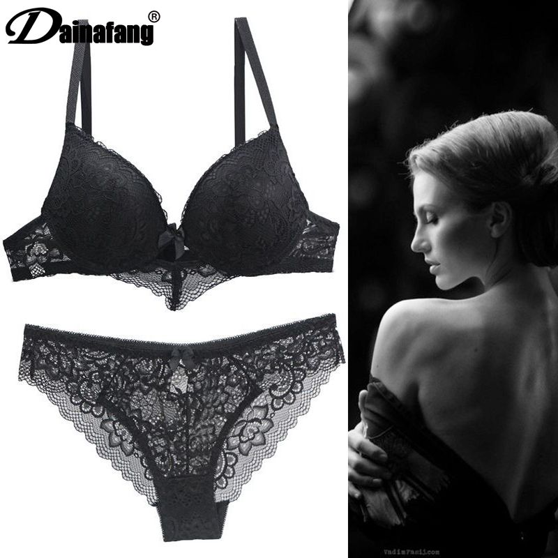 2022 New Lace Drill Bras Set Women Plus Size Push Up Underwear 34/75 36/80 38/85 40/90 42/95 ABCD Cup For Female Lingerie. 