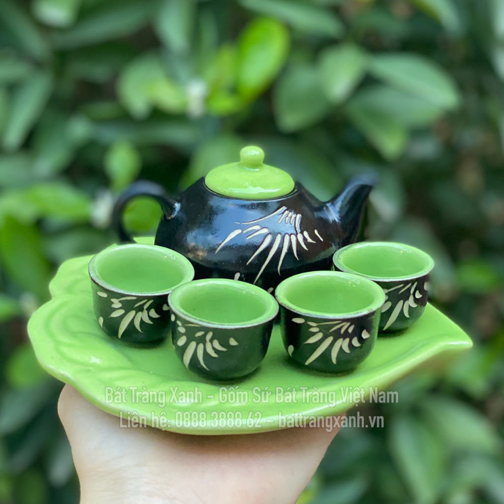 6 MÀU Ấm Chén Mini Thờ Cúng Trưng Bày - Ấm Chén Hạt Mít Pha Trà Sen Bát Tràng