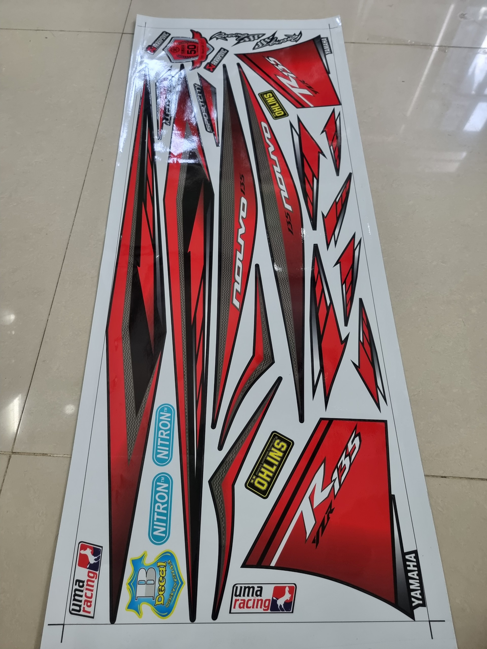 [HCM]Tem xe nouvo 2 3 (NV 2, 3) yzr R135 đỏ đen