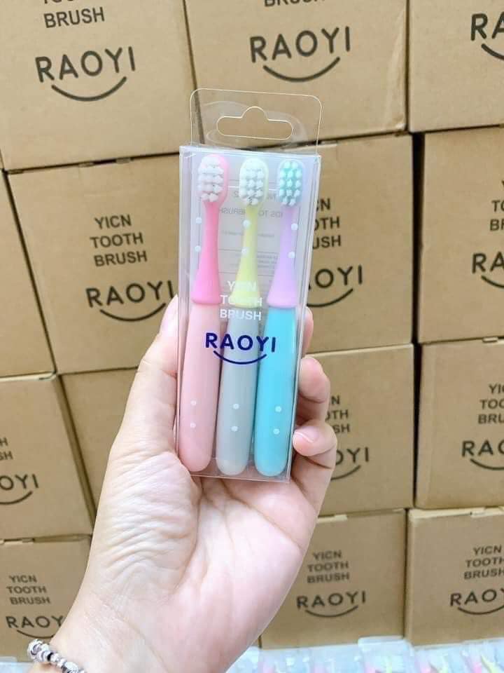 SET 3 BÀN CHẢI ĐÁNH RĂNG RAOYI XUẤT NHẬT CHO BÉ