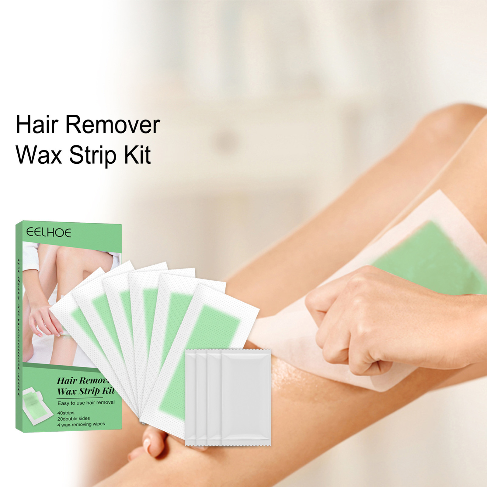 Effective Hair Removal Strips Hair Removal Wax Strips Effortless Hair Removal Wax Strips Fast Gentle Portable for All Skin Types Multifunctional Solution