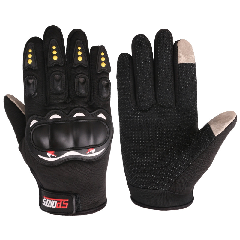 MOKOTO MOTORCYCLE RIDING FULL GLOVES V1 SMART TIP W/ HARD KNUCKLE