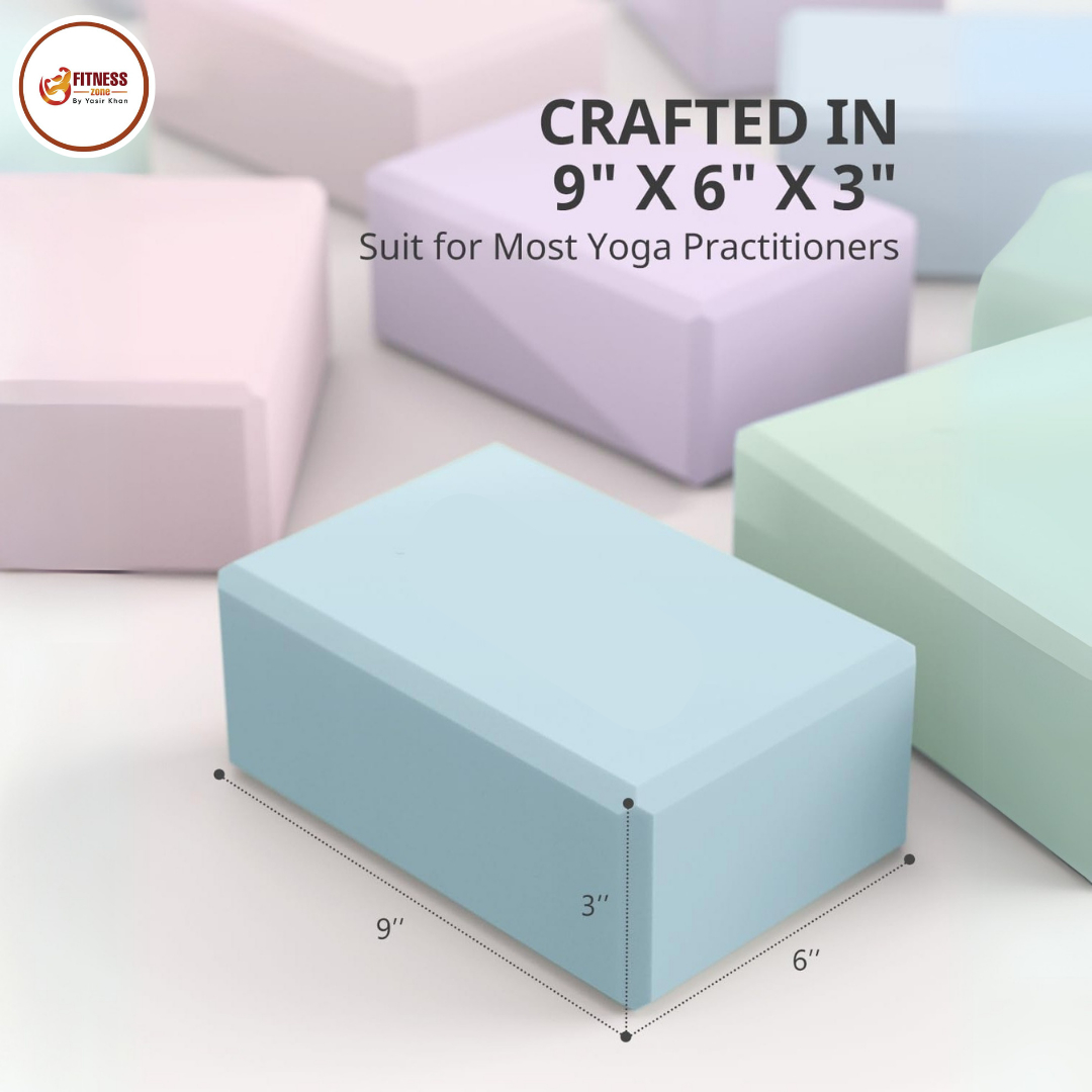 High Density EVA Foam Yoga Block – Non-Slip Support Brick for Posture Alignment & Balance Stability (Single/Pair)