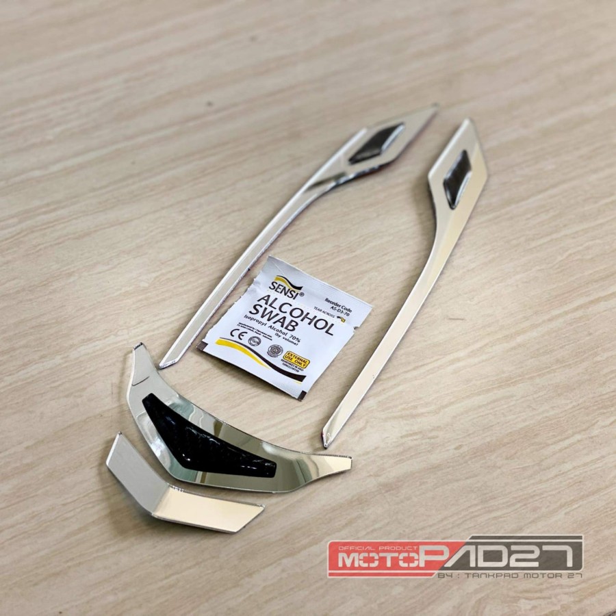 Garnish headlight eyebrows new Vario 160 premium chrome gold Lazada PH